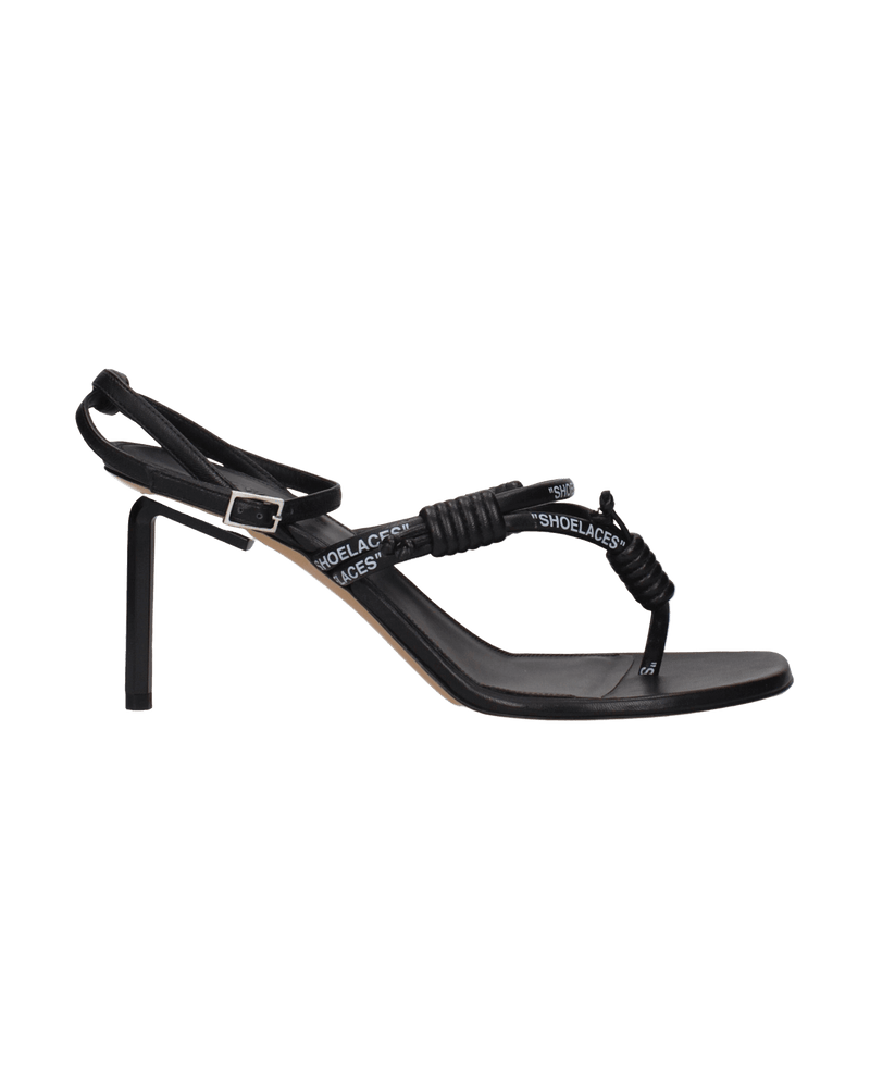 Off- Leather White Flip-flop Sandals Heels