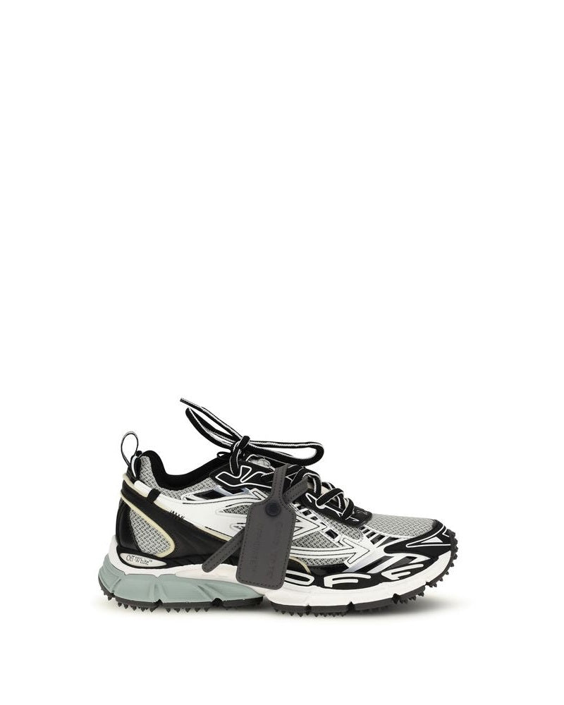 Off-white Gray Polyurethane Athletic Sneakers Glam Steals