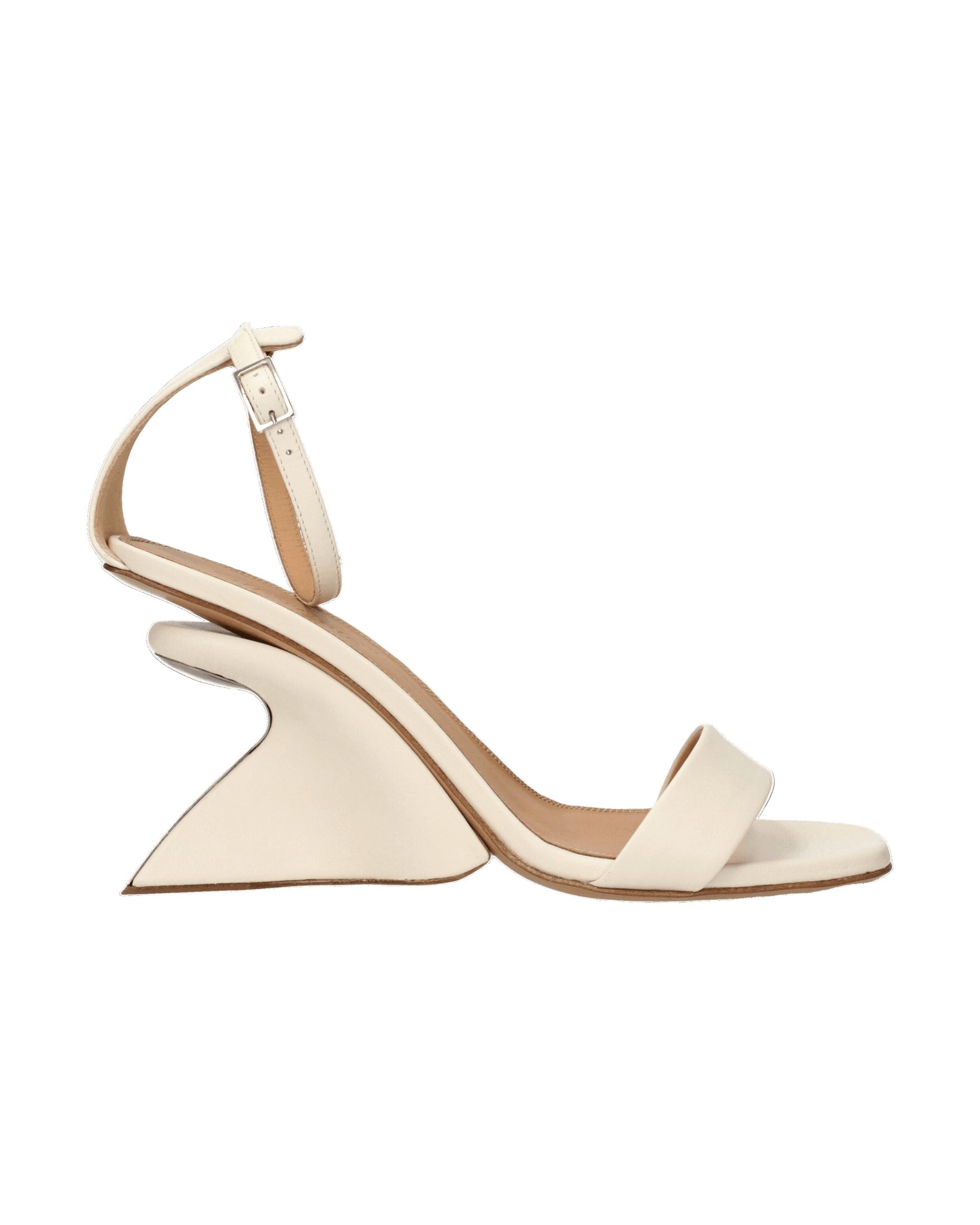 Off-white  Leather  Beige Platforms