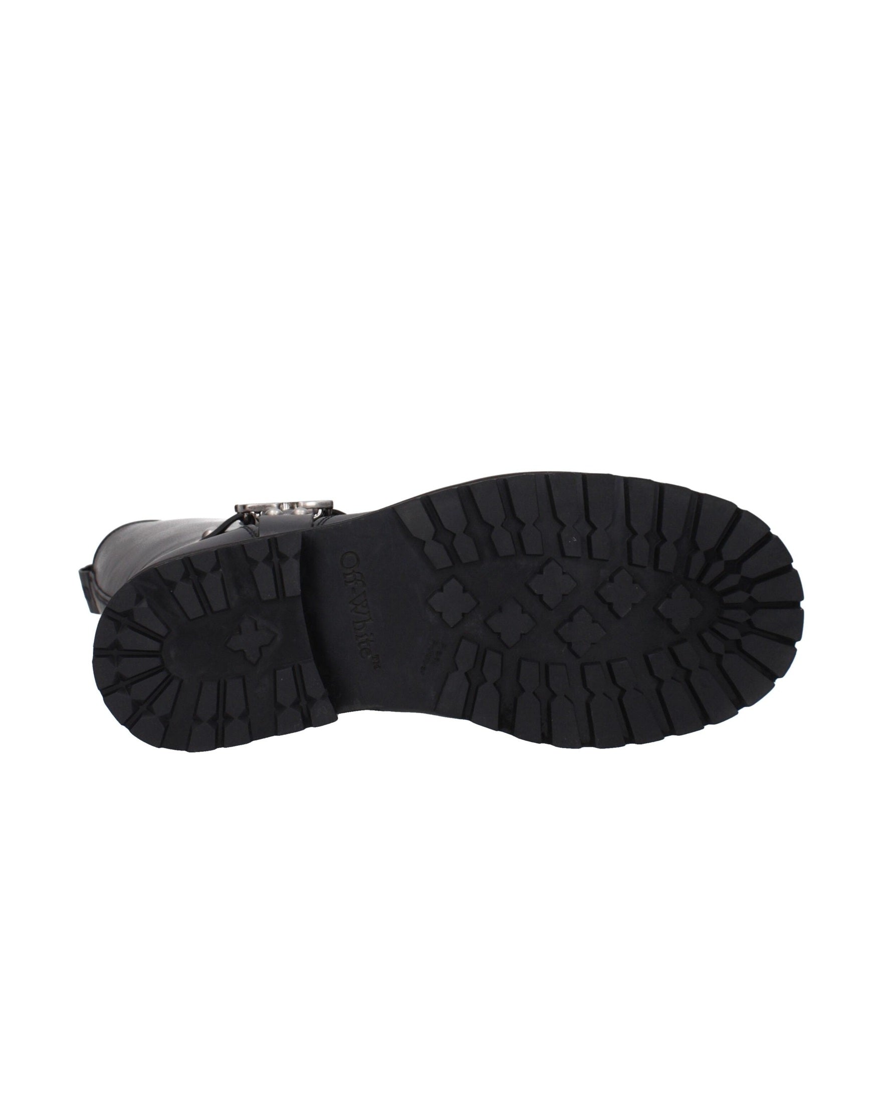 Off-white Leather Black Flat Boots Glam Steals