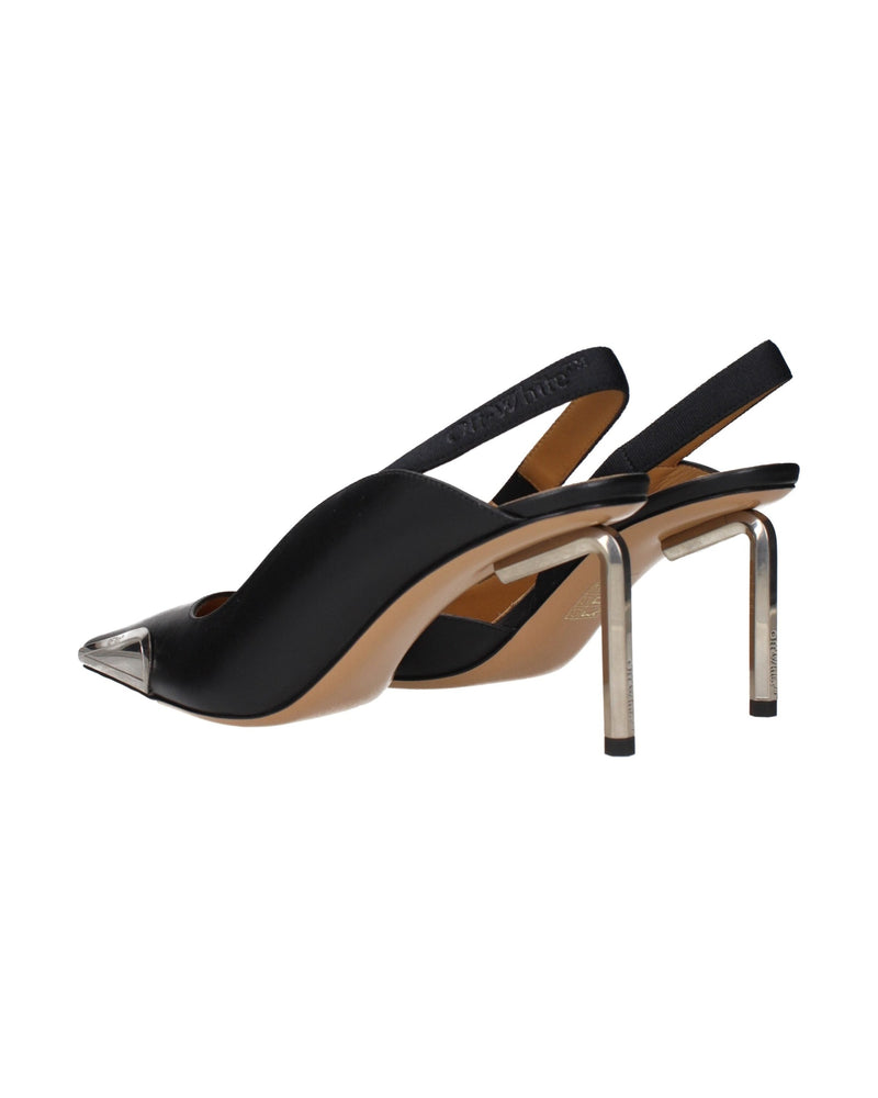 Off- Leather White High Heel Pumps Heels