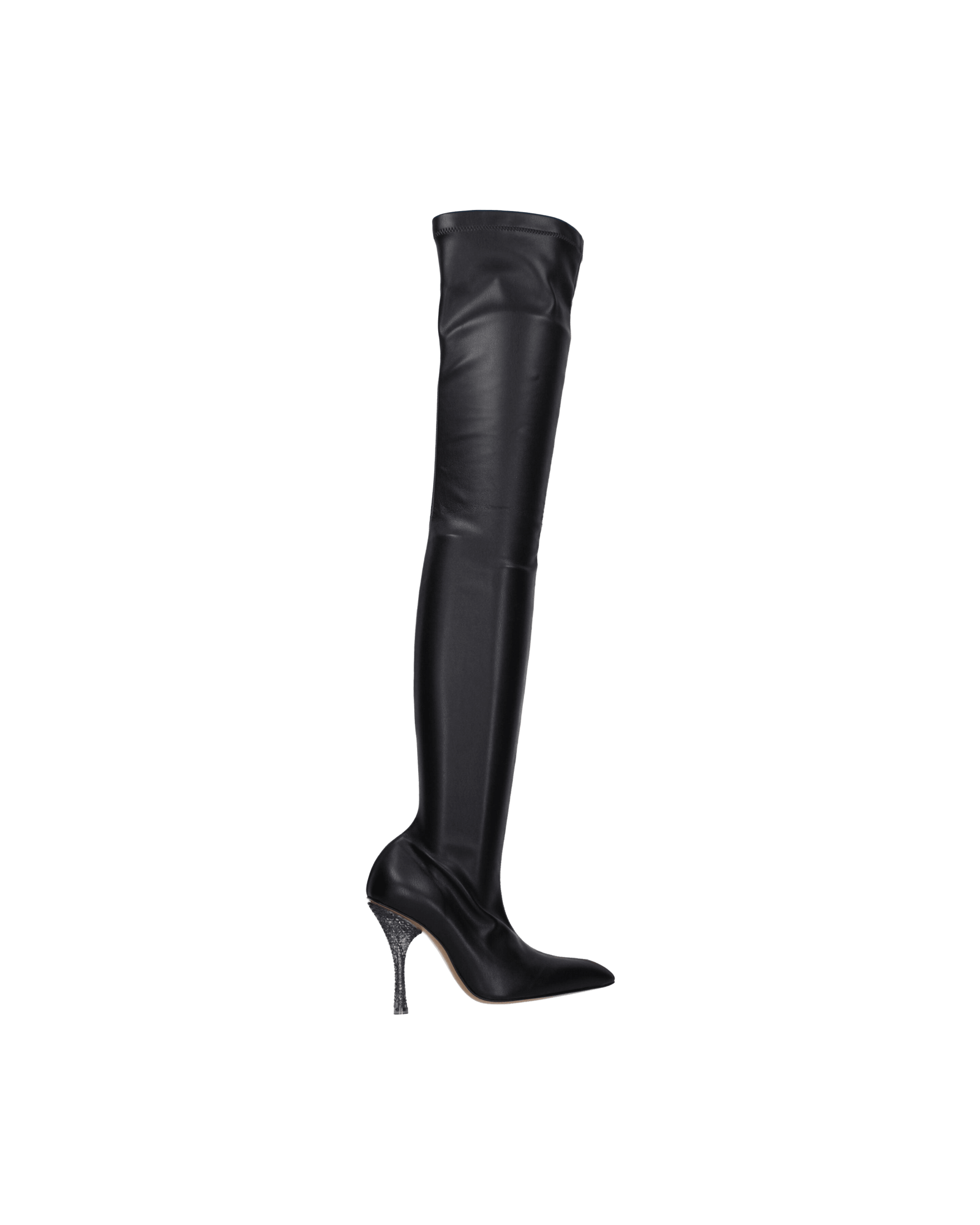 Off-white Leather Black Over The Knee Glam Steals