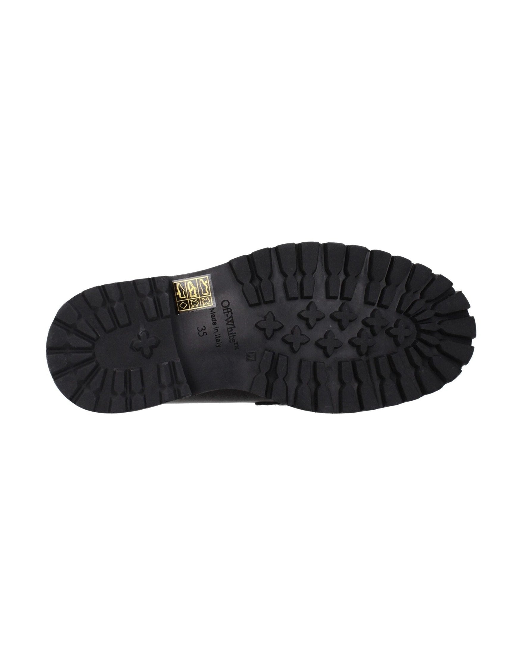Off-white Leather Off Slip On Loafers Flats