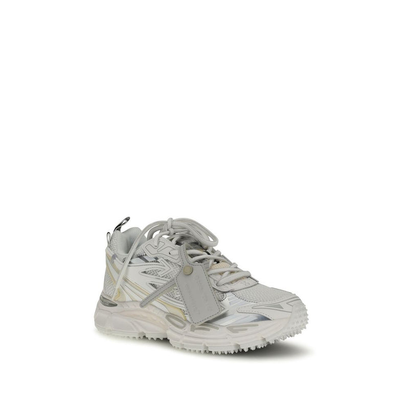 Off-white Polyurethane Athletic Sneakers Glam Steals