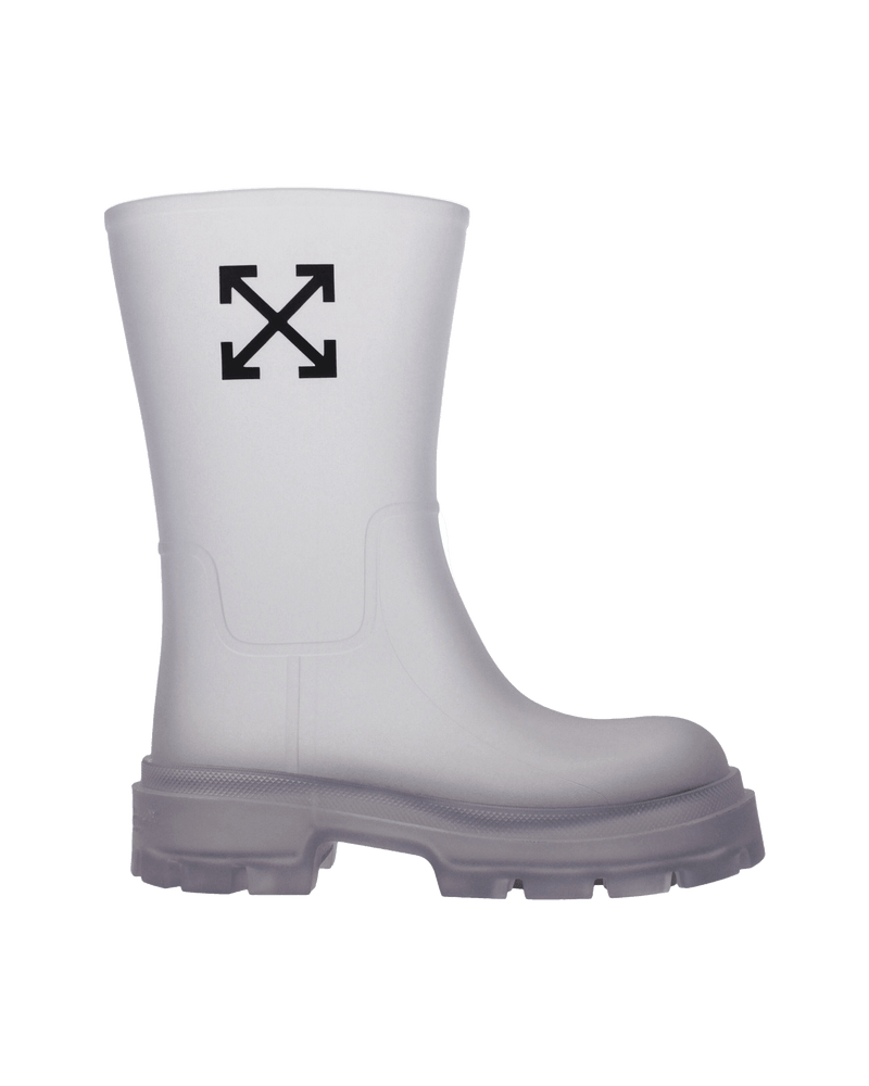 Off- Transparent White Pvc Ankle Boots Glam Steals