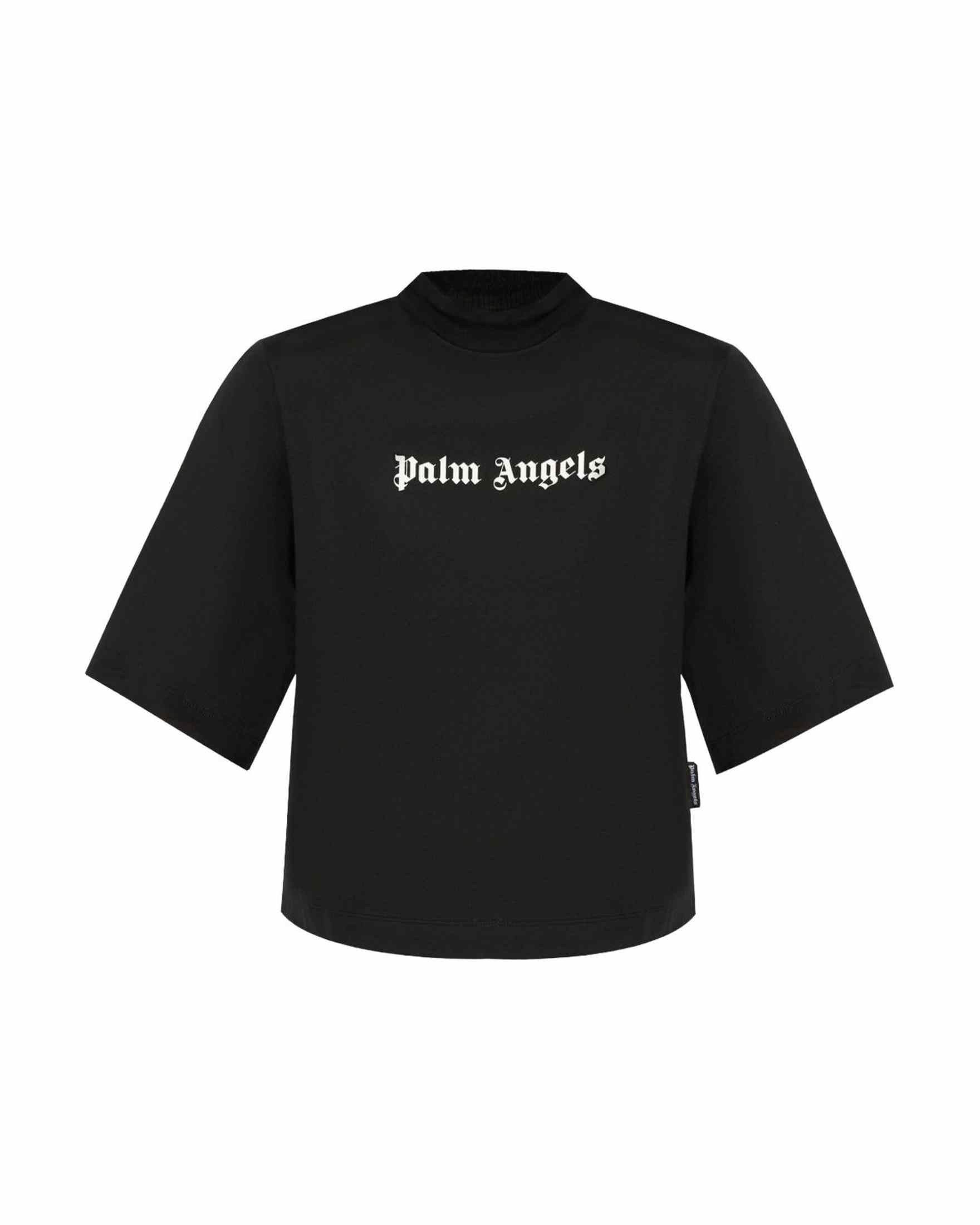 Palm Angels Crop T-Shirt With Logo Glam Steals