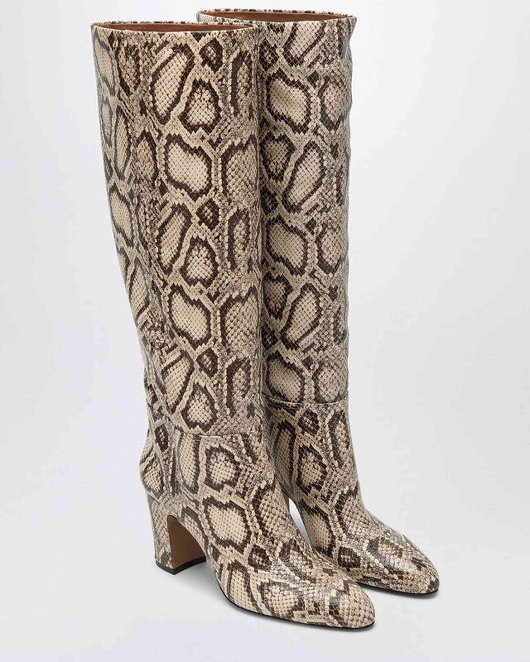 Paris Texas Leather Lavinia Boots In Python Printed Glam Steals