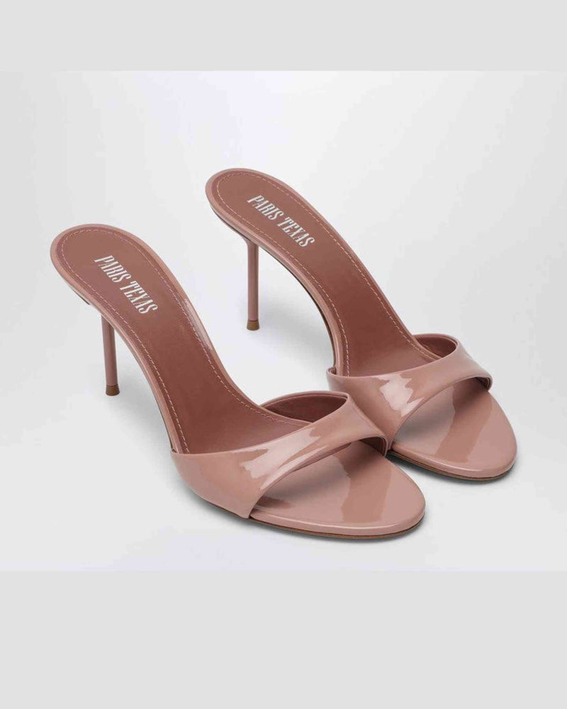 Paris Texas Pink Leather Lidia Mule In Antique Patent Glam Steals