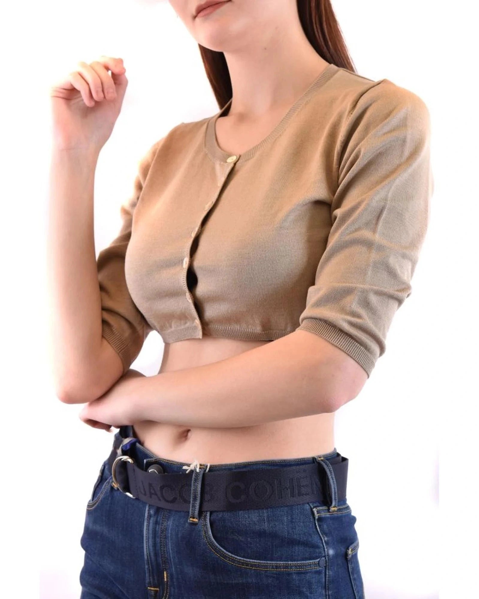 Parosh Brown Cotton Cardigan Glam Steals