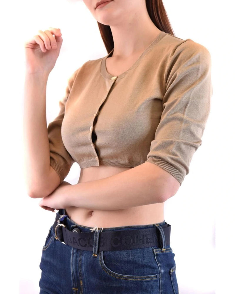 Parosh Brown Cotton Cardigan Glam Steals