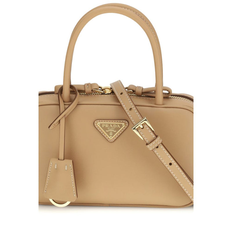 Prada Beige Calf Leather Bos Taurus Handbag Glam Steals