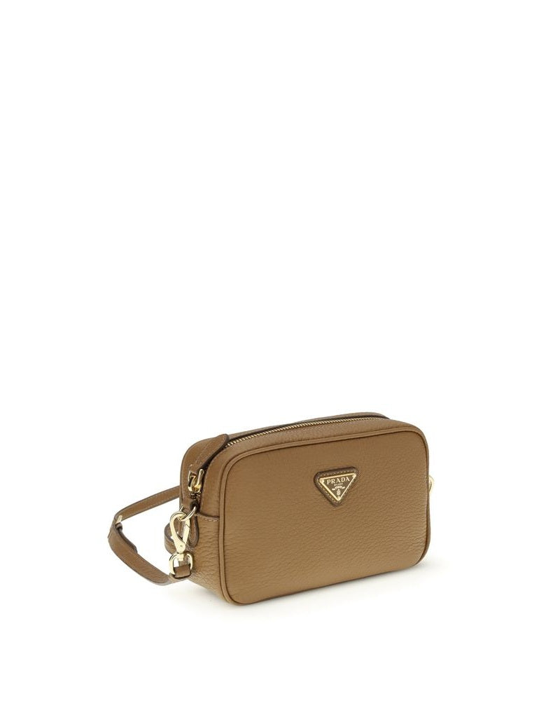 Prada Beige Calf Leather Bos Taurus Shoulder Bag Glam Steals
