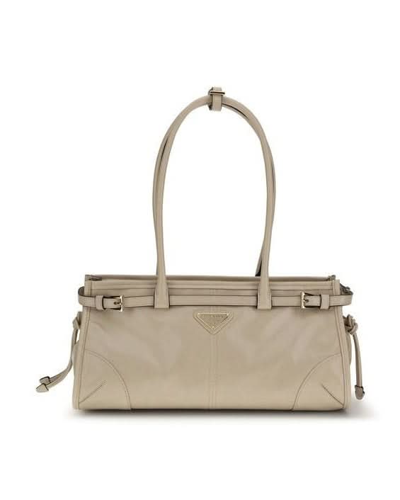 Prada Beige Calf Leather Bos Taurus Shoulder Bag