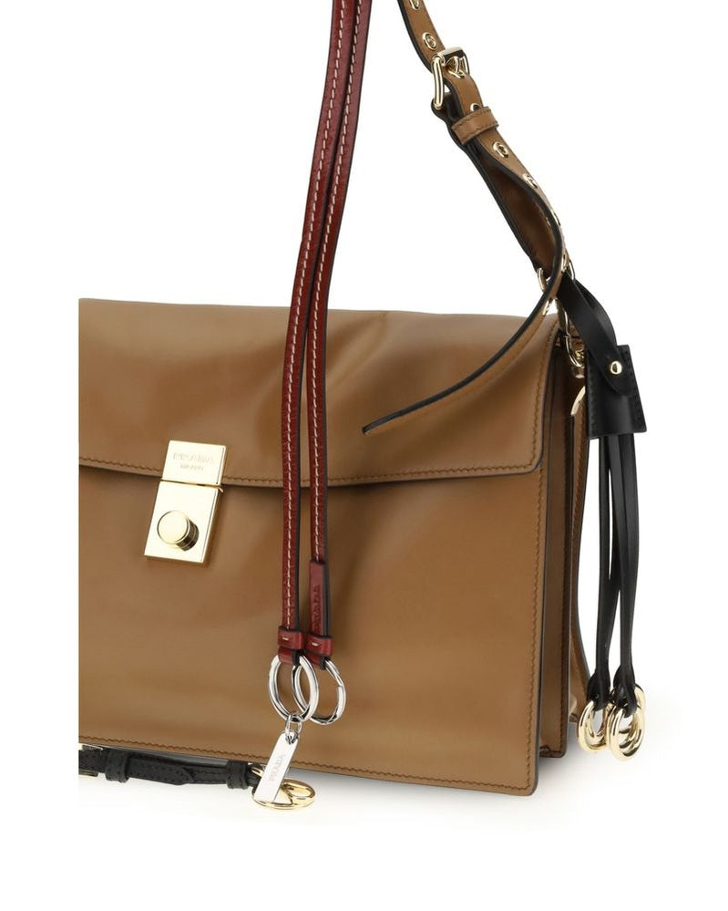 Prada Beige Calf Leather Bos Taurus Shoulder Bag Shoulder Bags