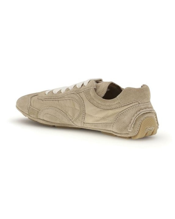 Prada Beige Lamb Ovis Aries Athletic Sneakers Glam Steals