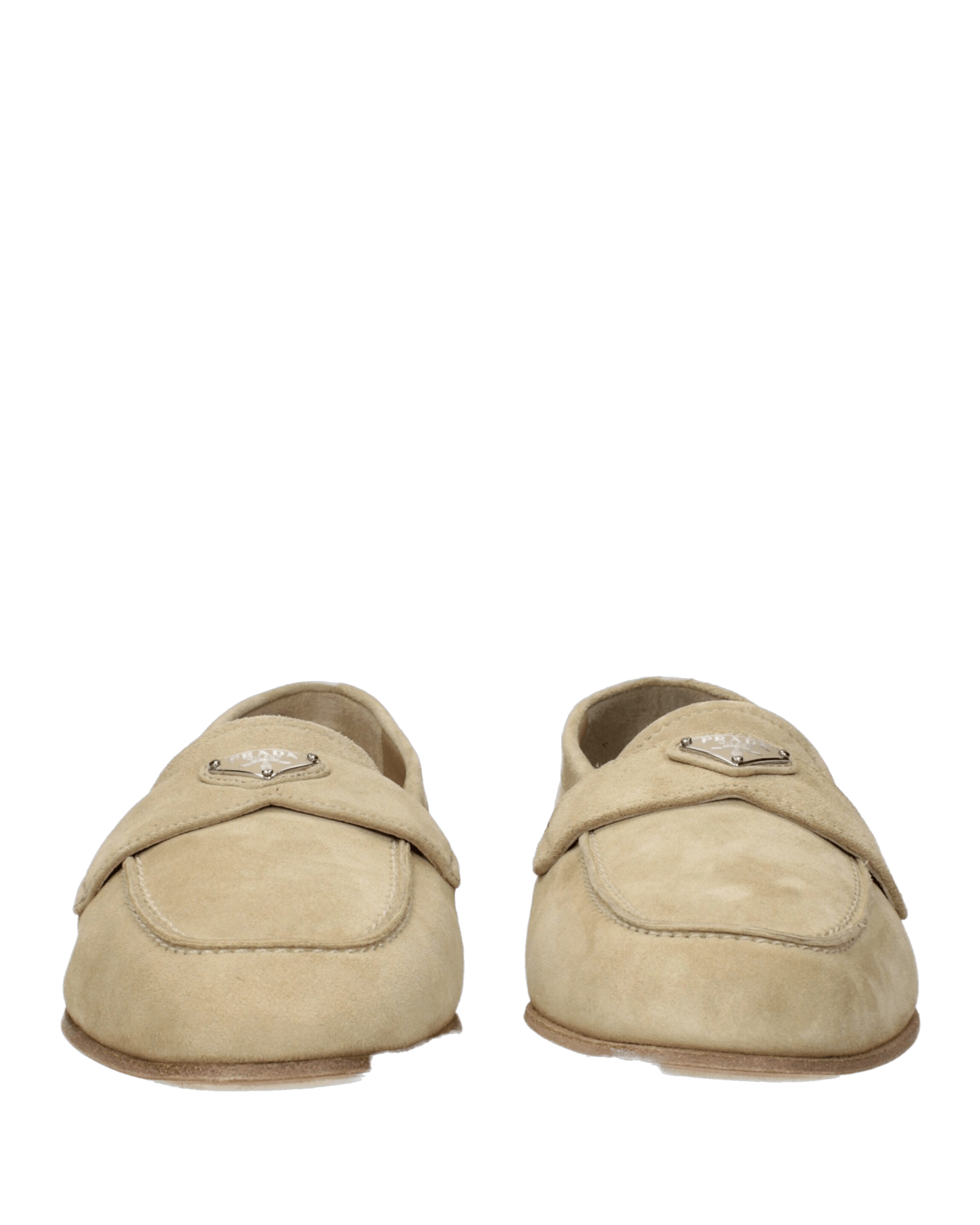 Prada Beige Leather Slip On Loafers Glam Steals