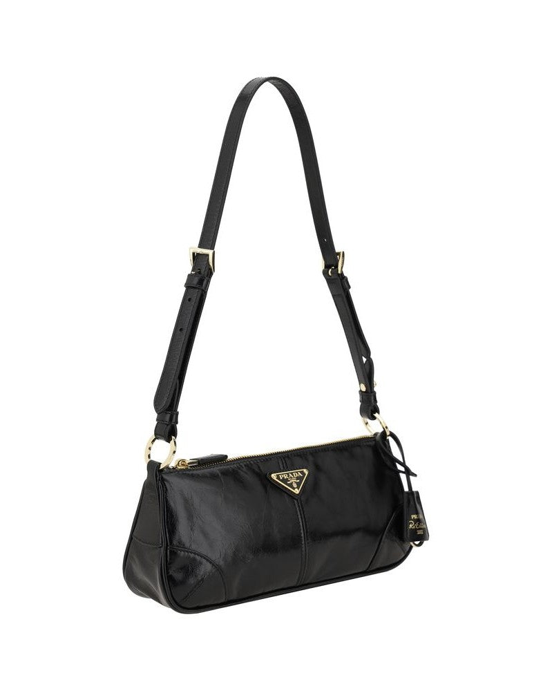 Prada Black Calf Leather Bos Taurus Shoulder Bag Glam Steals