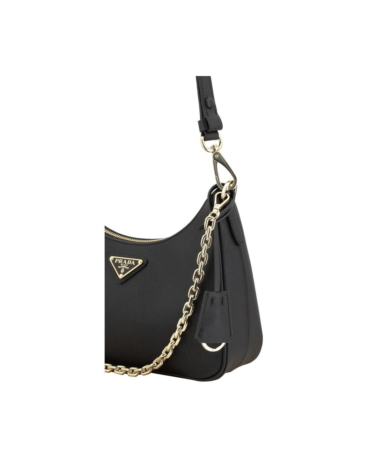 Prada Black Calf Leather Bos Taurus Shoulder Bag Glam Steals