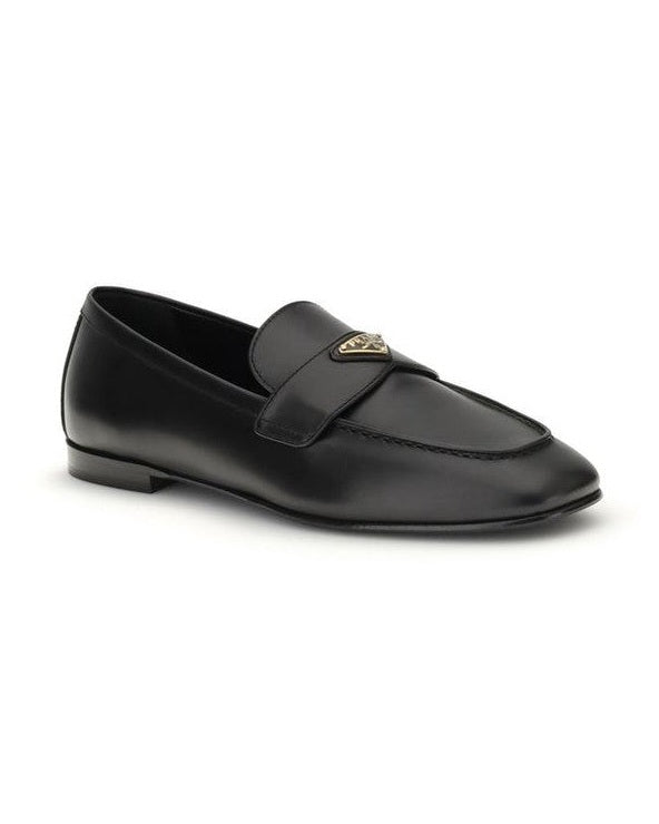 Prada Black Calf Leather Bos Taurus Slip On Loafers Glam Steals