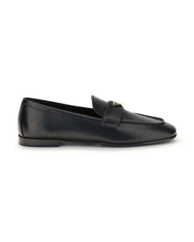 Prada Black Calf Leather Bos Taurus Slip On Loafers Glam Steals