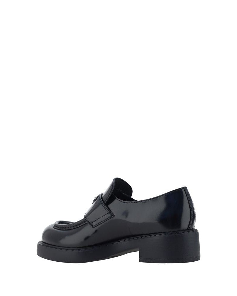 Prada Black Calf Leather Bos Taurus Slip On Loafers Glam Steals