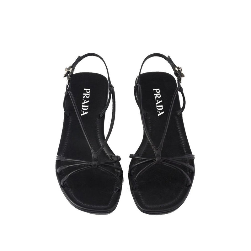 Prada Black Calfskin Strap Sandals Glam Steals