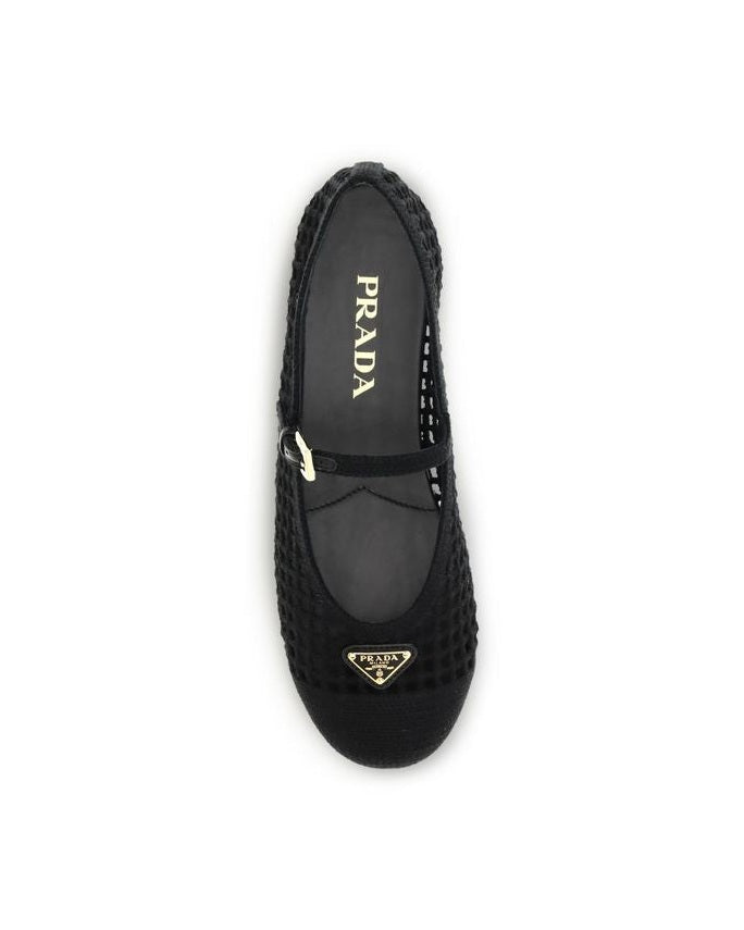 Prada Black Cotton Ballet Flats 