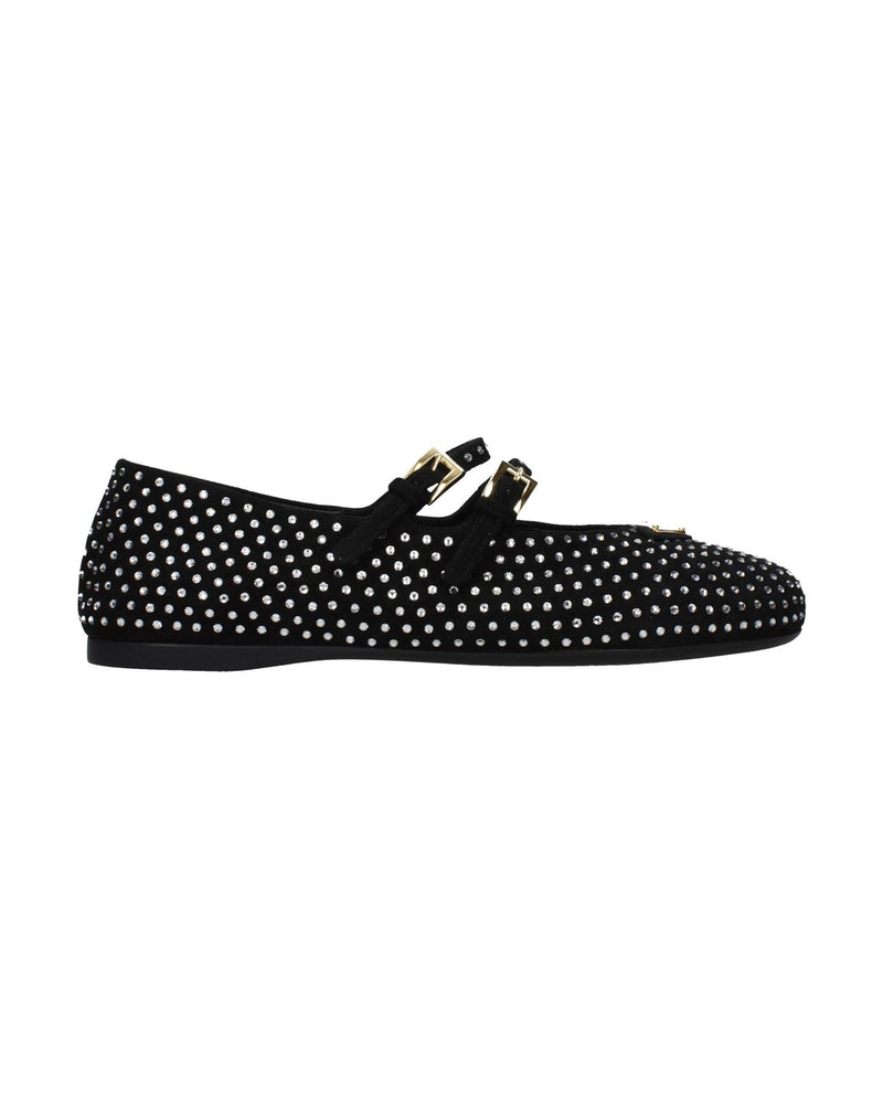 Prada Black Leather Ballet Flats 