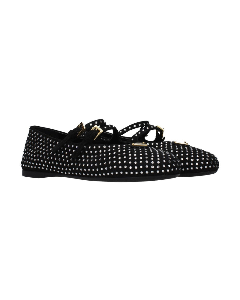 Prada Black Leather Ballet Flats 