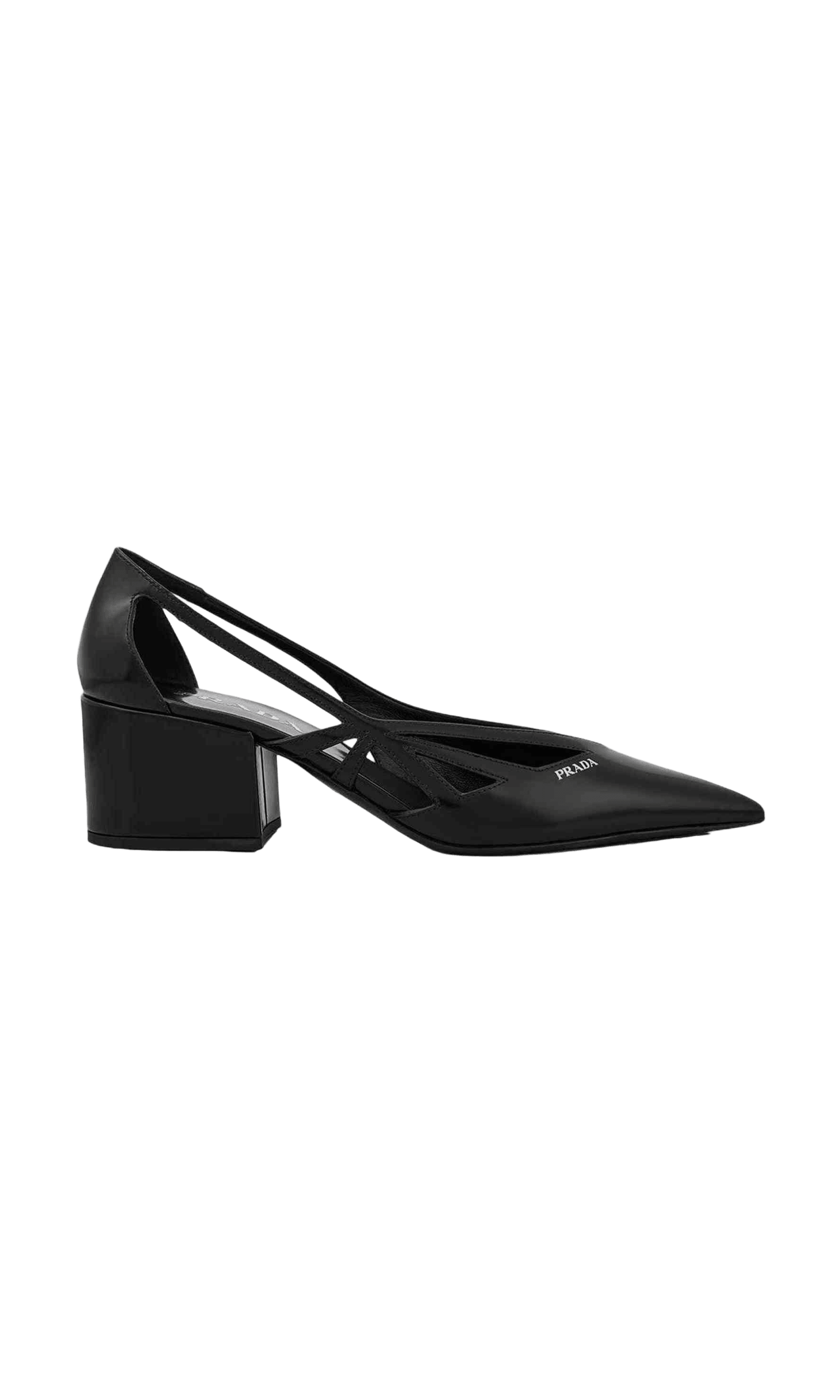 Prada Black Leather Cut Out Pumps 55 Glam Steals