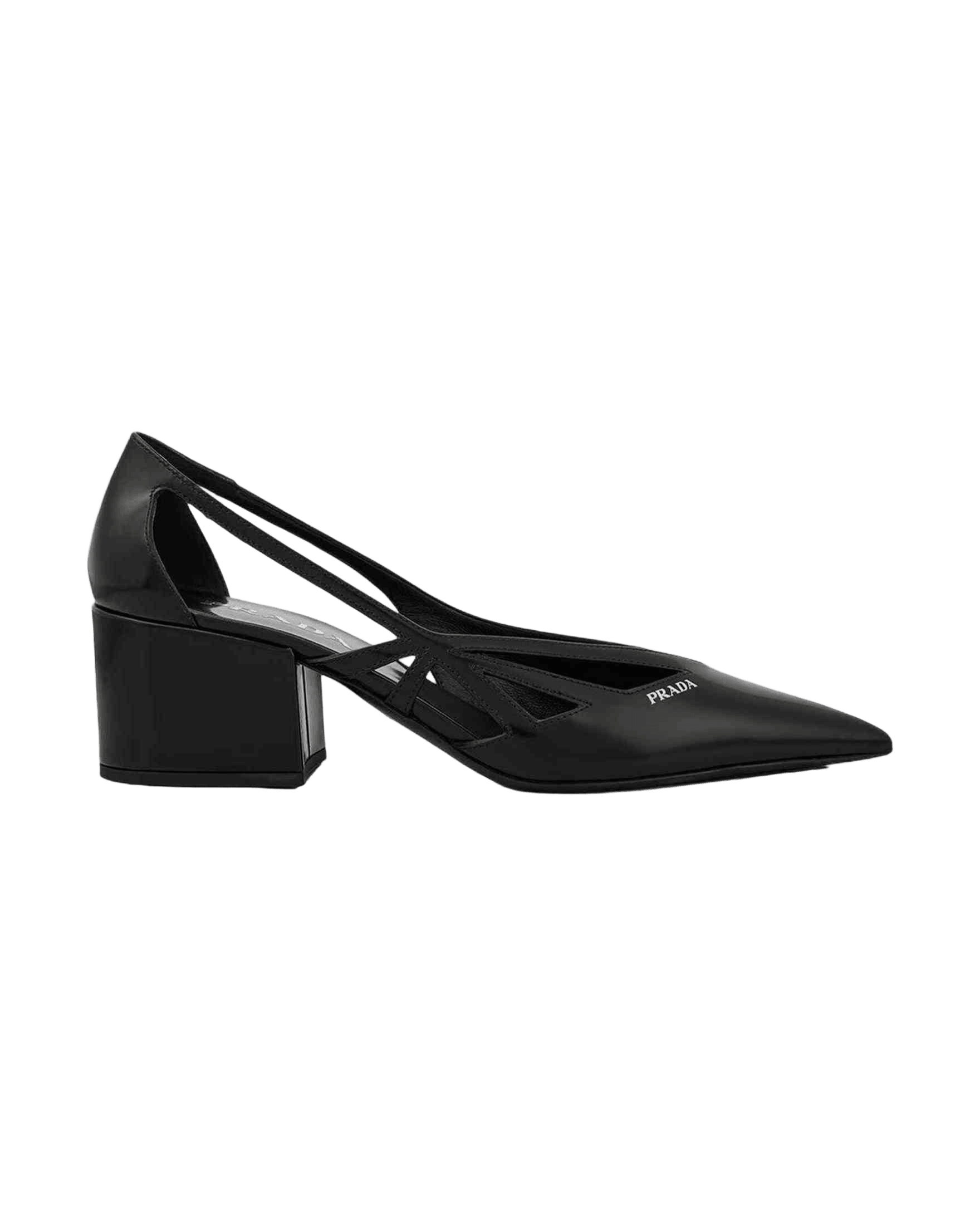 Prada Black Leather Cut Out Pumps 55 Glam Steals