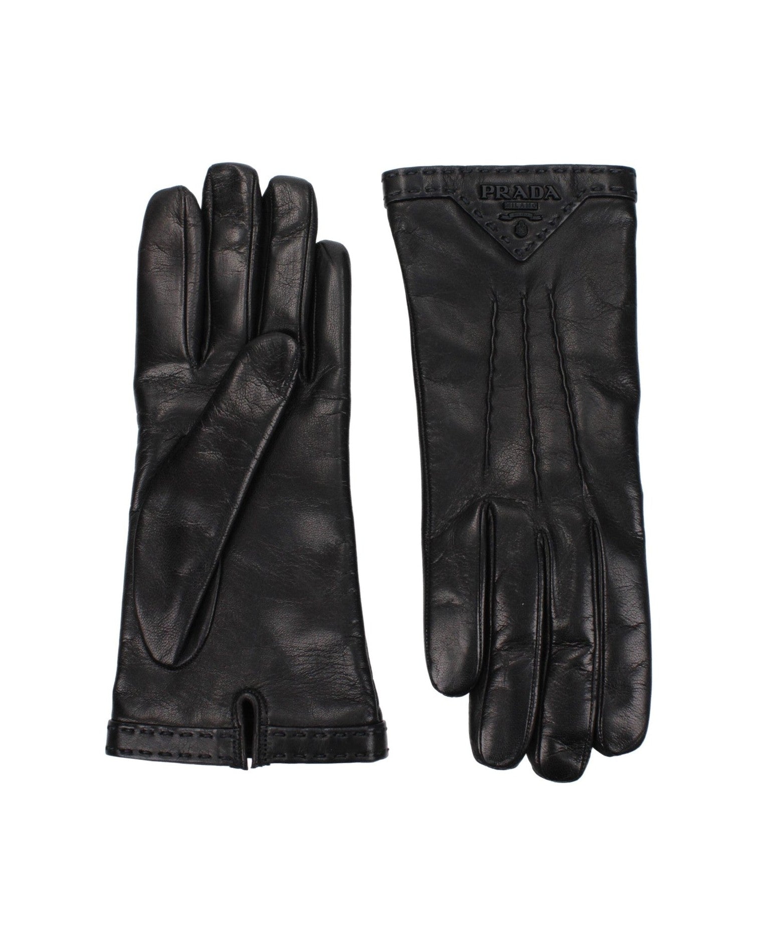 Prada Black Leather Gloves Glam Steals