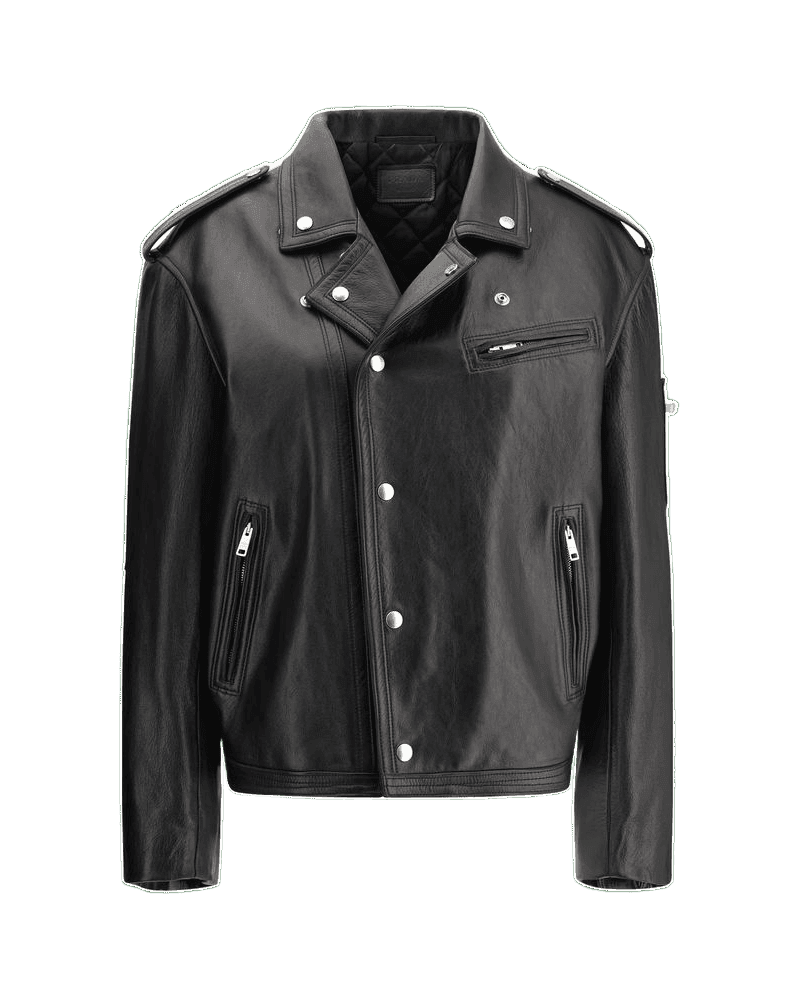 Prada Black Leather Jacket Glam Steals