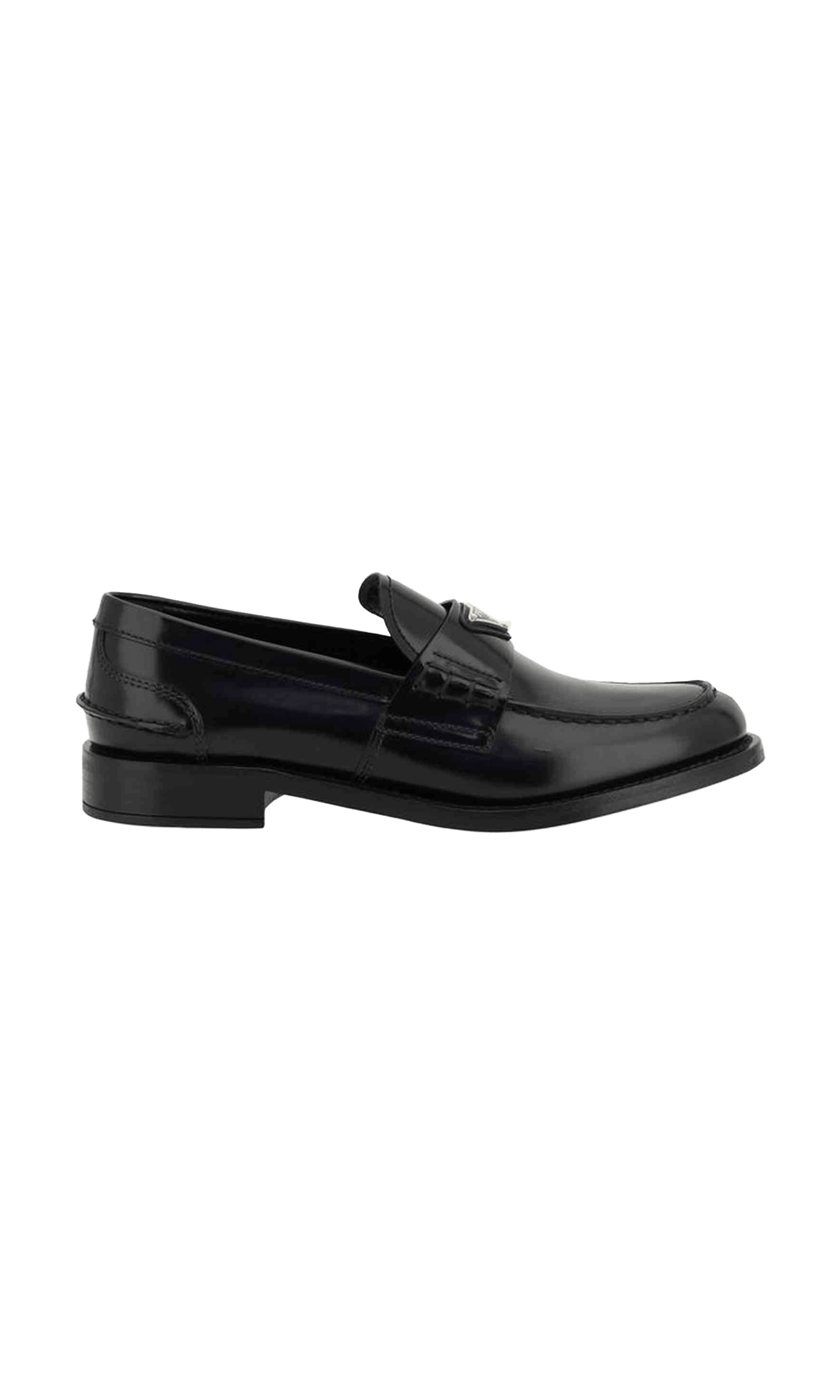 Prada Black Leather Logo Loafers Glam Steals
