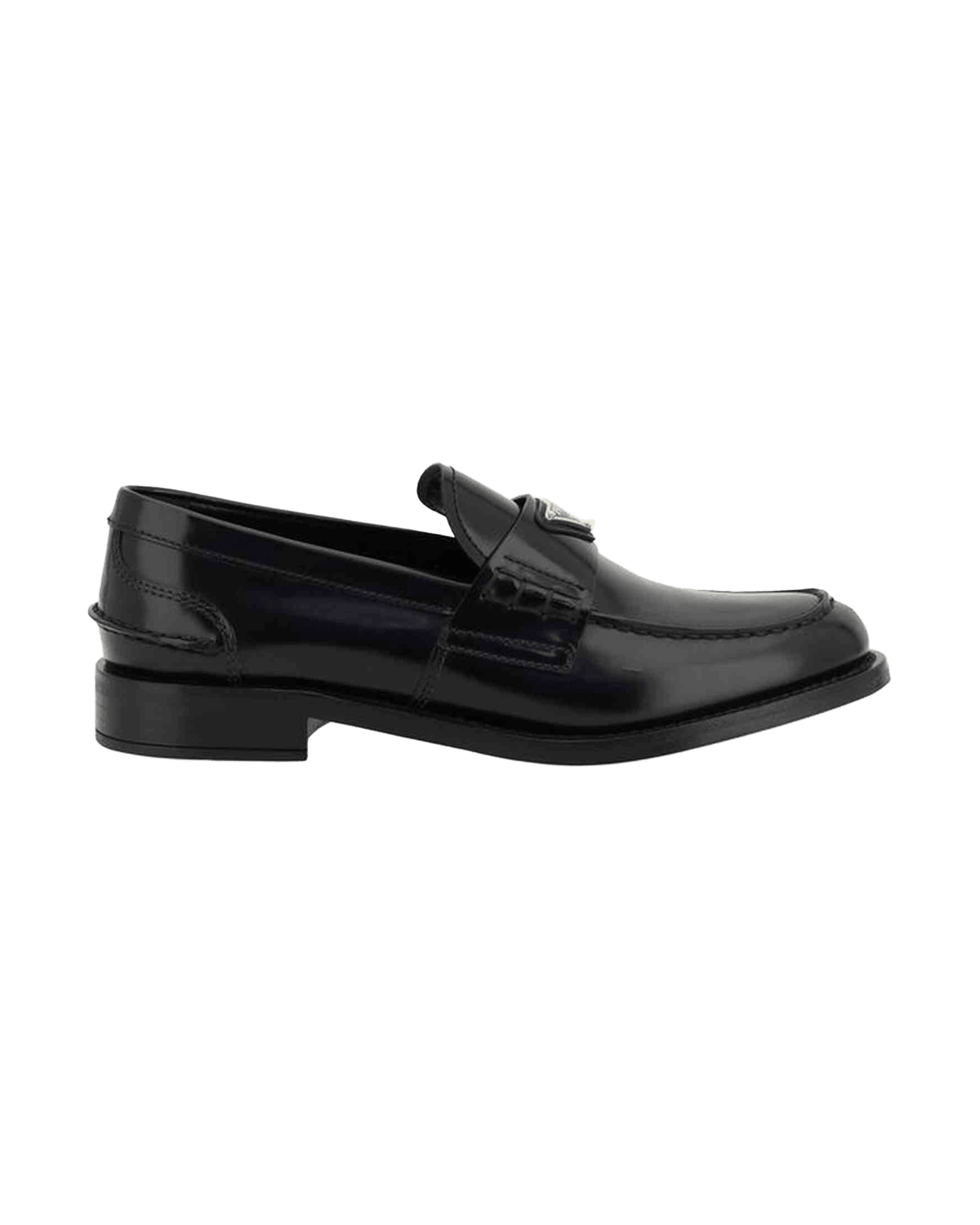 Prada Black Leather Logo Loafers Glam Steals
