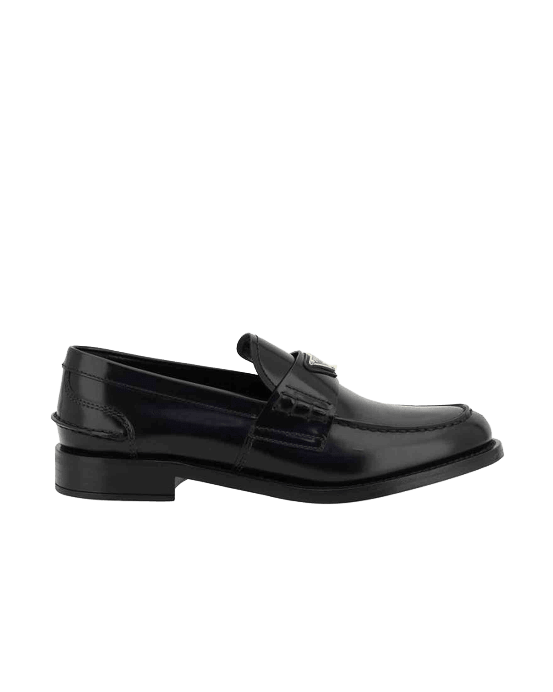 Prada Black Leather Logo Loafers Glam Steals