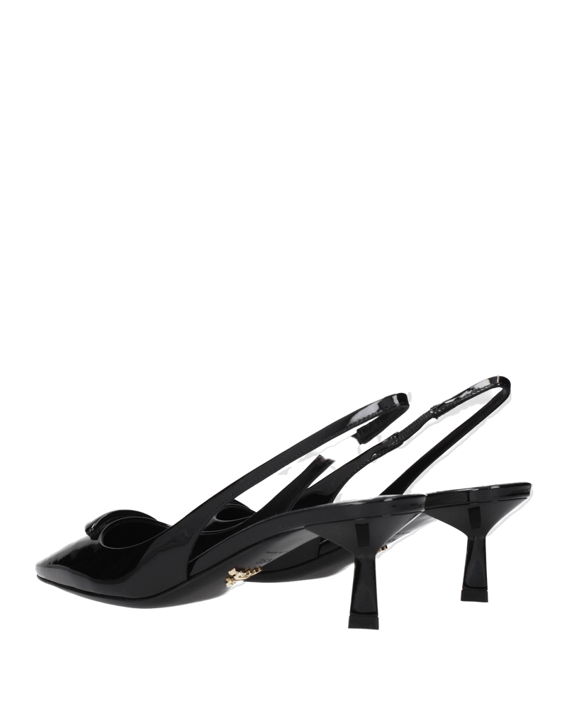 Prada Black Leather Mid Heel Pumps Glam Steals