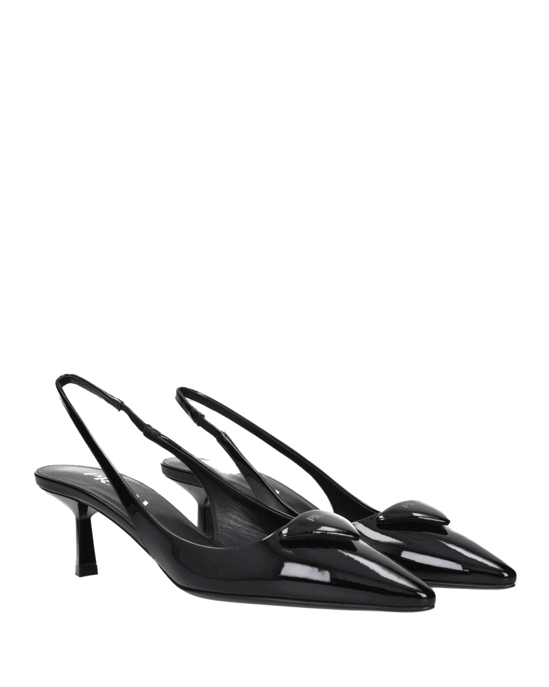 Prada Black Leather Mid Heel Pumps Glam Steals