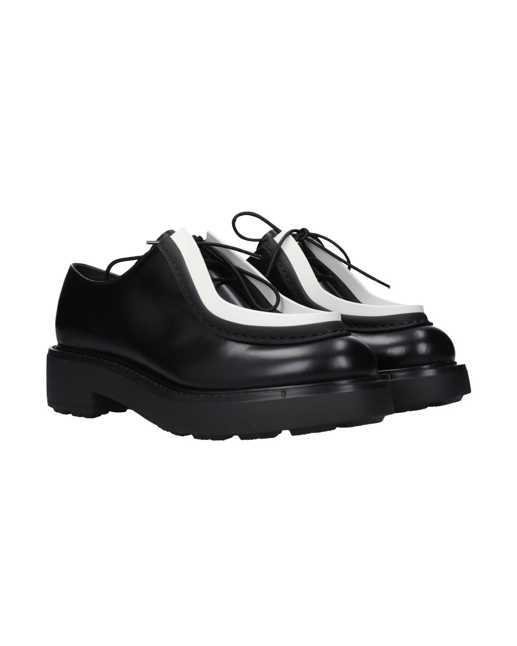 Prada Black Leather Oxfords and Derbies Glam Steals