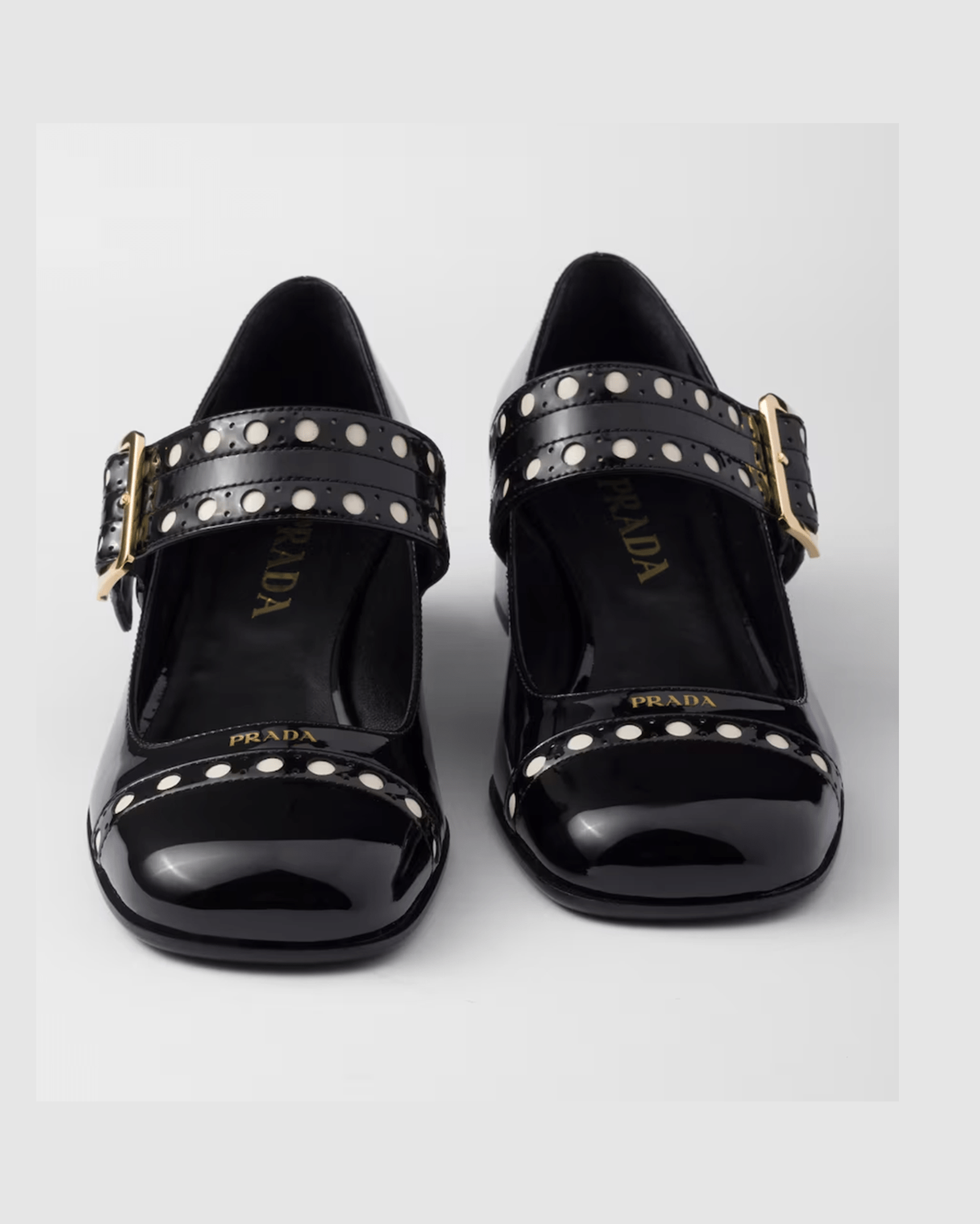 Prada Black Leather Patent Mary Jane Pumps Glam Steals