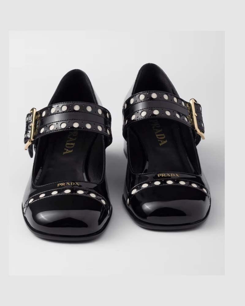 Prada Black Leather Patent Mary Jane Pumps Glam Steals
