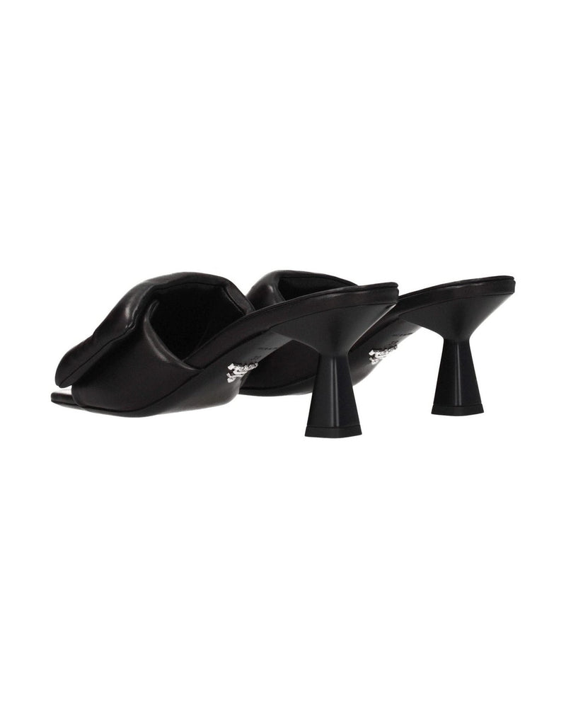 Prada Black Leather Platforms Heels
