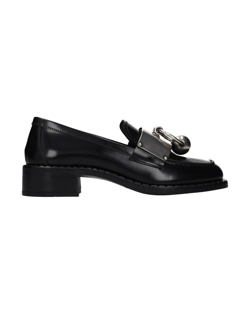 Prada Black Leather Slip On Loafers 