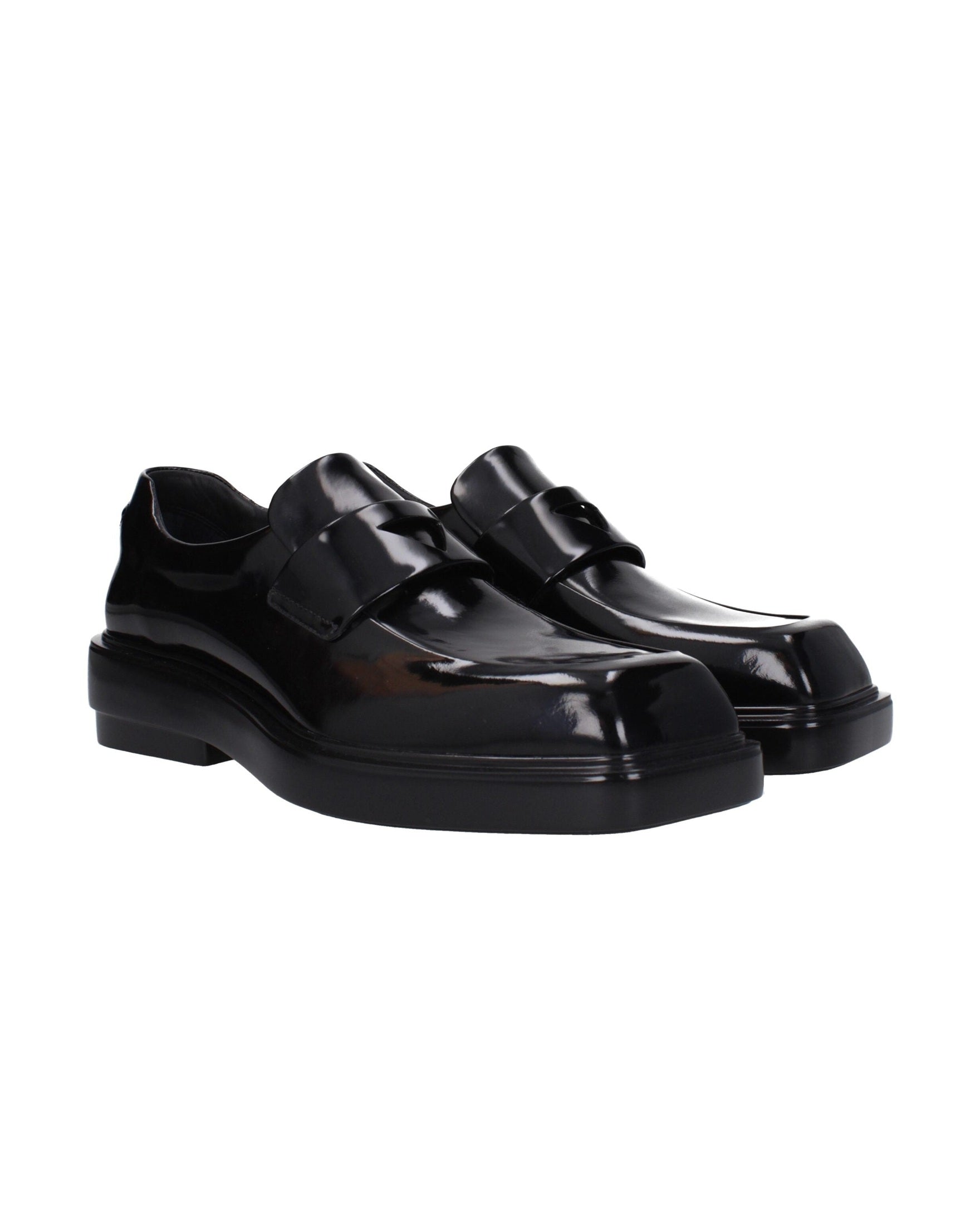 Prada Black Leather Slip On Loafers Glam Steals