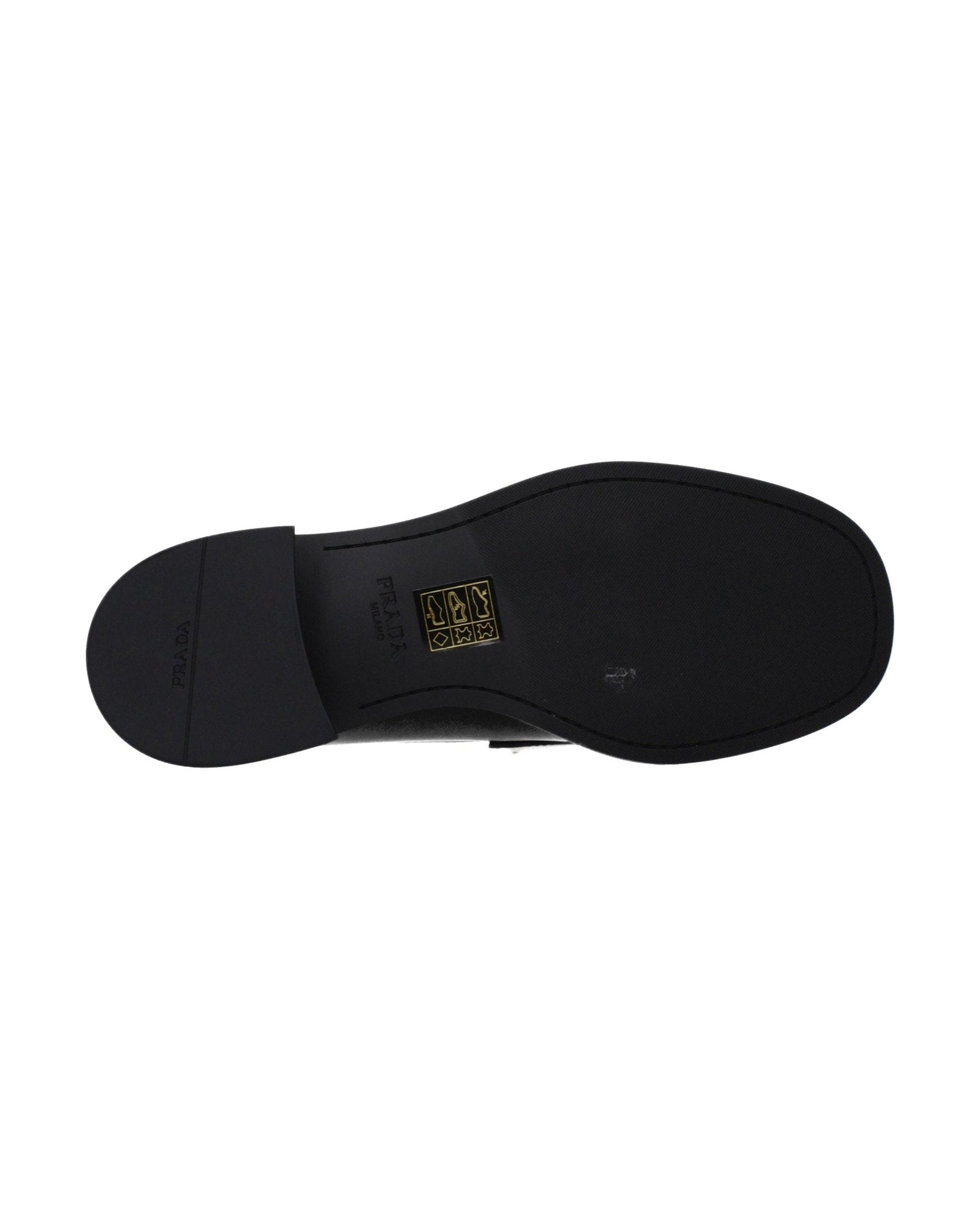Prada Black Leather Slip On Loafers 
