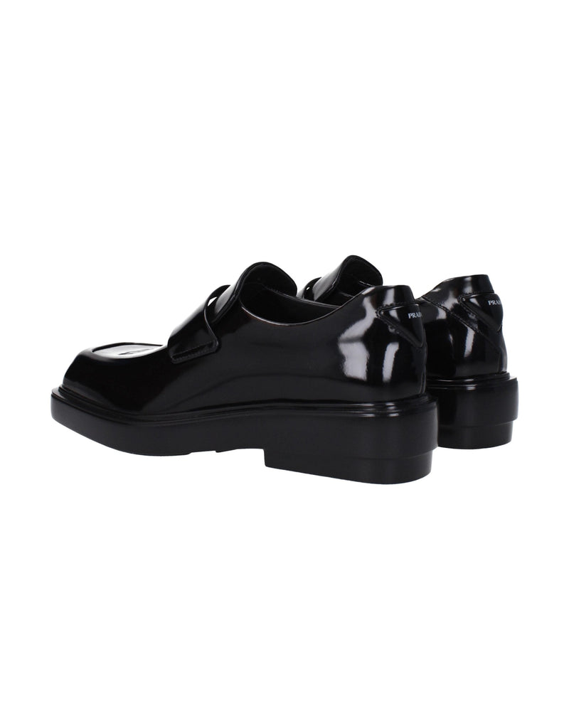 Prada Black Leather Slip On Loafers Glam Steals