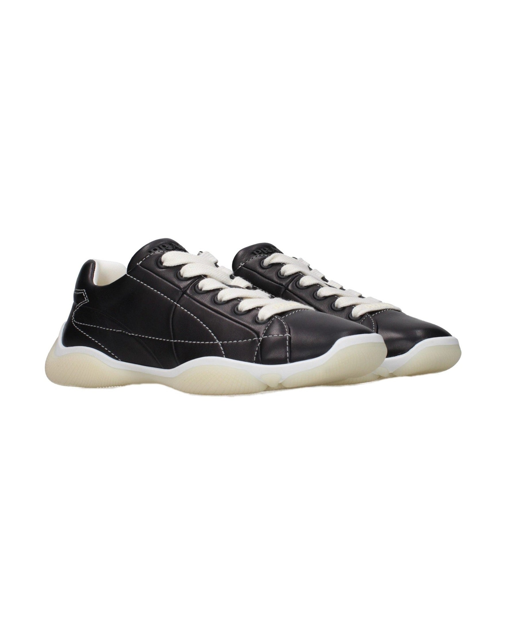 Prada Black Leather Sneakers 