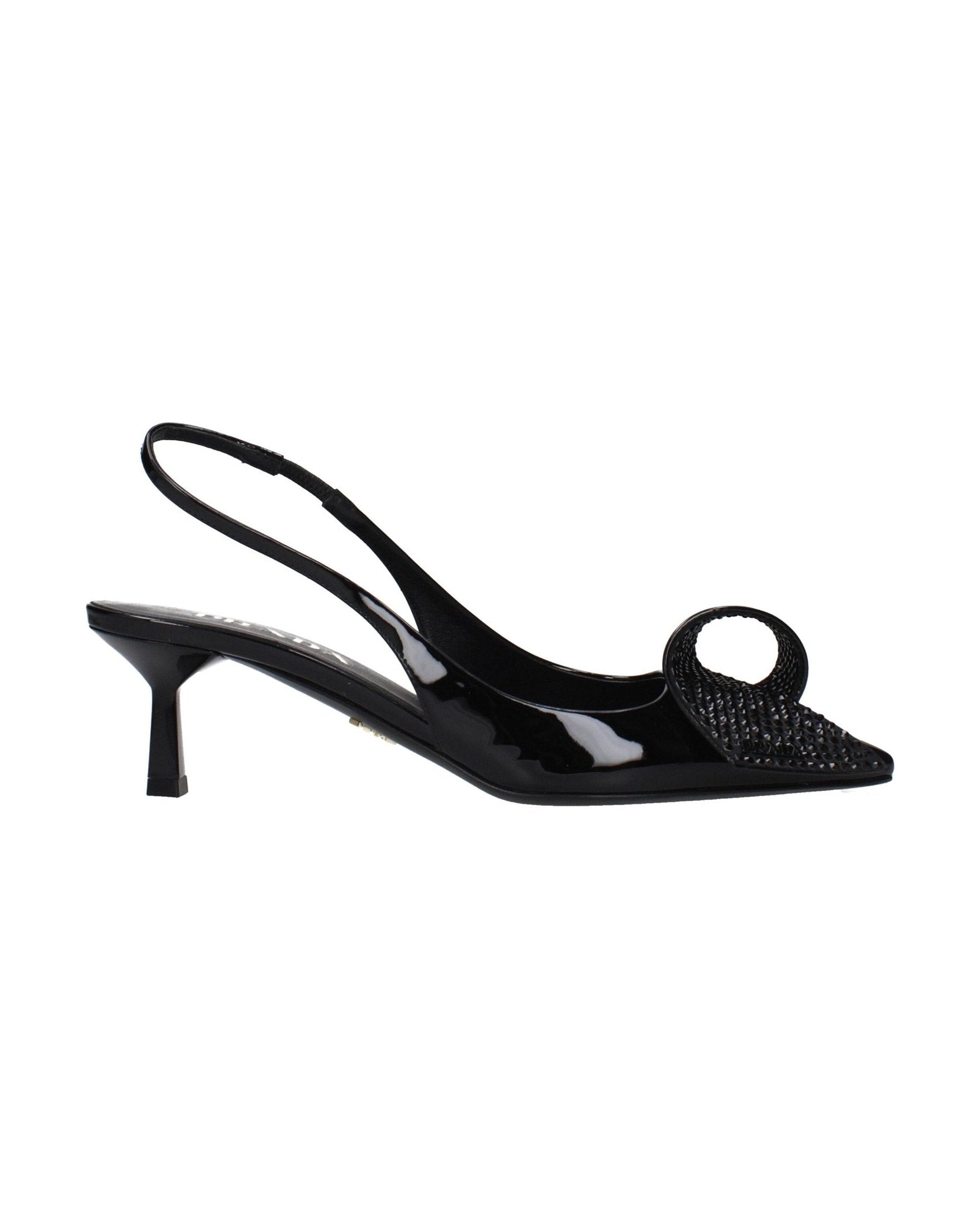 Prada Black Leather Stiletto Heel Sandals Heels
