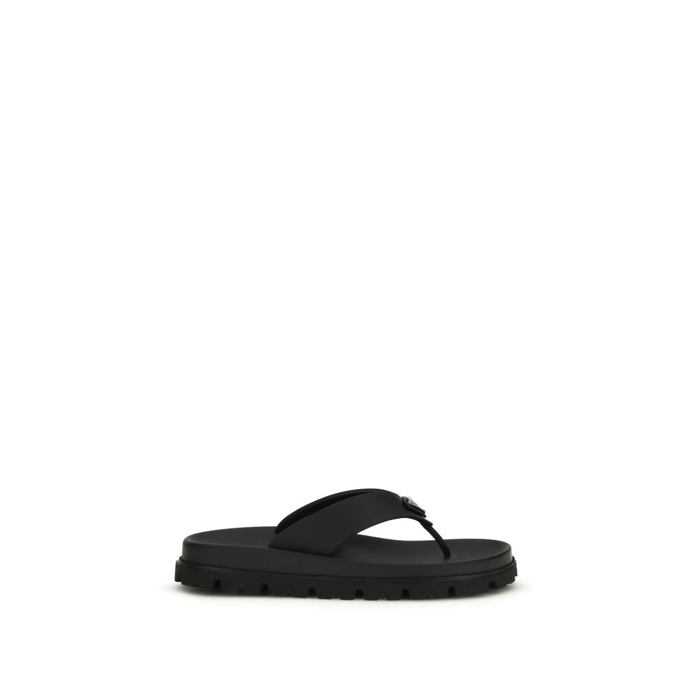 Prada Black Rubber Flip Flop Sandals Glam Steals