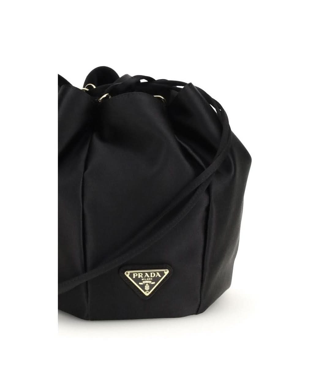 Prada Black Silk Backet Bag Glam Steals